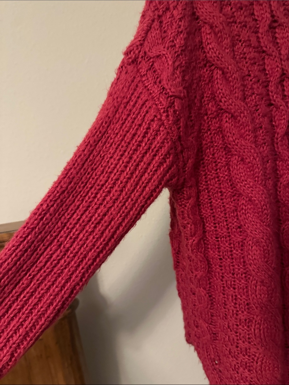 Pink Lily Chunky Cable Knit Sweater - Berry Pink - Picture 4 of 5